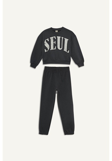 Defacto Antrasit Kız Çocuk Alt-üst Takım E6416a8/ar82 Antrasit