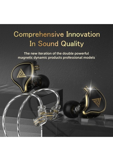 Kulaklık, Kalın Alüminyum İç Kulaklık, Kablolu Mikrofonlu, Siyah