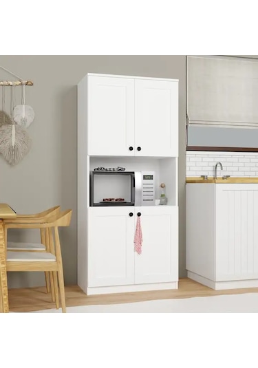 Lucas 4 Kapaklı Çok Amaçlı Dolap, Çok Amaçlı Banyo, Mutfak Ve Mikrodalga Fırın Dolabı - Beyaz Beyaz Lucas 4 Kapaklı Çok Amaçlı Dolap, Çok Amaçlı Banyo, Mutfak Ve Mikrodalga Fırın Dolabı - Beyaz Beyaz