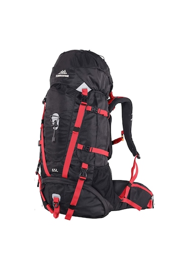 Quickup Hiking Sırt Çantası 65 Litre- Siyah-kırmızı