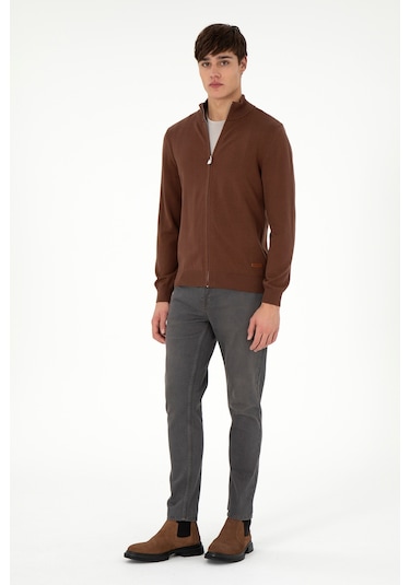 U.s. Polo Assn. Erkek Kahverengi Hırka Triko 50298268-vr029 Kahverengi