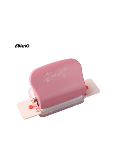 Aubyhe Kw-trio 6 Delikli El Puncher, 6mm Çap, 5 Yaprak Kapasitesi, Pembe Renkli, Metal+abs, Defter Ve Kağıt Delme Aleti Pembe