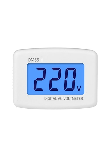Butu Dm55-1 Ac 110v-220v Lcd Dijital Voltmetre Gerilim Test Cihazı Dedektörü Metre Ab Tak