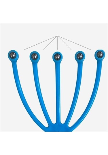 Çok Fonksiyonlu 5 Uçlu Bilyeli Baş Boyun Bacak Kol Masaj Alet Rahatlatıcı Kafa Masaj Aparatı - As14yt0014myu Çok Renkli