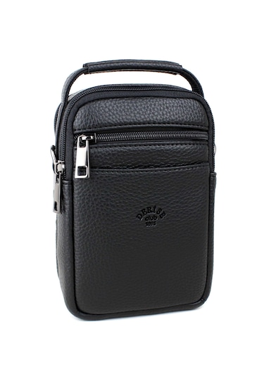 Erkek Siyah Çok Cepli Askılı El Ve Omuz Çantası Siyah