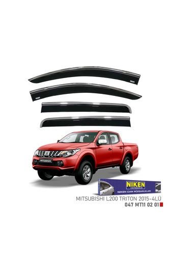 Replax Mitsubishi L200 Triton 2015 Sonrası Kromlu Cam Rüzgarlığı 4lü