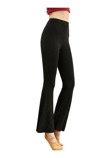 Jeemson Kadınlar İçin Modalı Spor Tayt - Dar Kalıp, Geniş Paça, Esnek Yüksek Bel - Siyah Yoga, Pilates, Rahat Giyim SiYAH