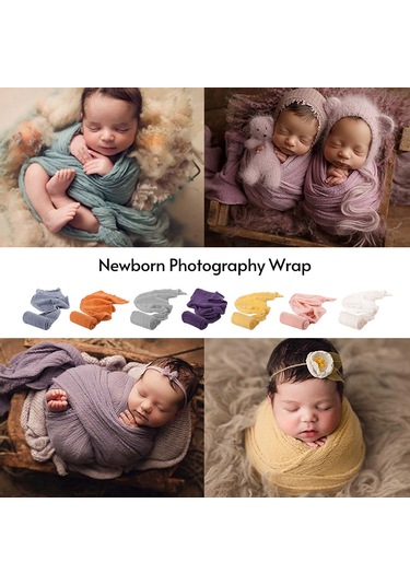 Yaozixa Fotoğraf Çekim Aracı Pamuklu Kumaş Sarma 40x180cm Beyaz Turuncu Mor Pembe Gri Sarı Renk Seçenekli Çok Renkli