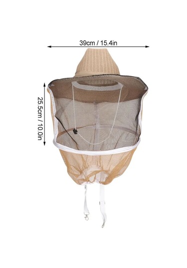 Qingmipy Arıçi Koruyucu Şapka, Tam Yüz-kafa Koruması, Yüksek Kaliteli Pamuk-keten, 360 Derece Güvenlik, Soluk Ve Dayanıklı, Koyu Çelik Çember, Kemerli Koyu Desenli Stili