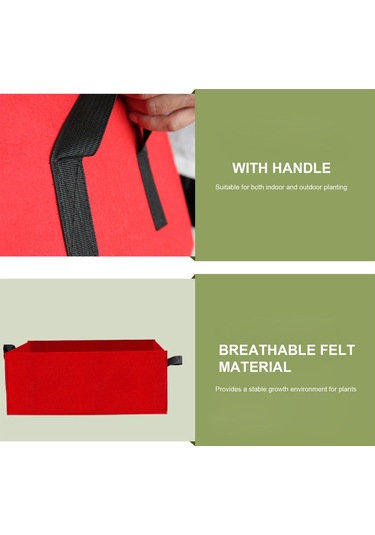 Jeehugo Mavi Dikdörtgen Felt Bitki Yetiştirme Çanta, 40x30x20cm, İç/ Dış Kullanım, Kök Solunum & İyi Drainedür, Bahçe Ve Ev Bitkileri İçin
