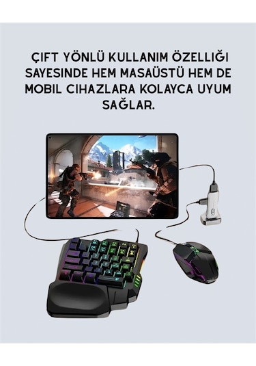 Tak-çalıştır Mobil Oyun Ekipmanları Seti Klavye Mouse Dahil