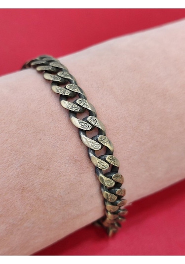 Modagümüşevi 925 Ayar Gümüş Özel Tasarım İthal Oksitli Çift Taraflı Gurmet Bileklik