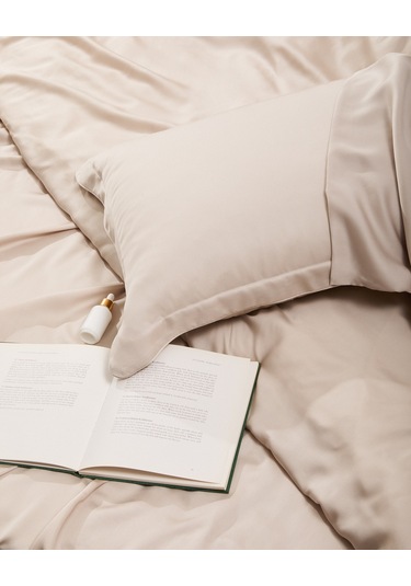 Linens X Tencel Lyocell Süperking Nevresim Kılıfı Bej Bej