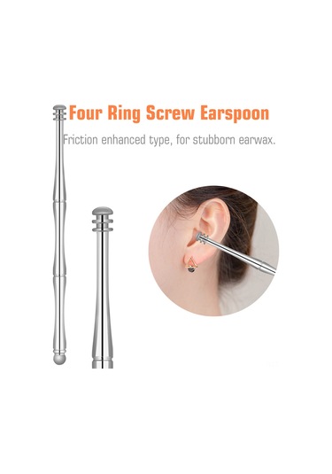 Gajeena Paslanmaz Çelik Kulak Temizleme Seti - 10 Parça Çift Uçlu Kulak Kaşığı Ve Masaj Aparatı, Gül Altını Renk Seçeneği