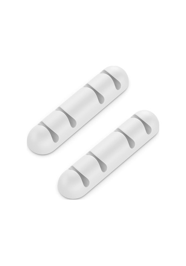 /hc/2x Kablo Tutucu Kablo Klipsleri Her Biri 4 Kablo İçin Ev Ofis Düzenleyici Güçlü Yapışkan Bant Beyaz