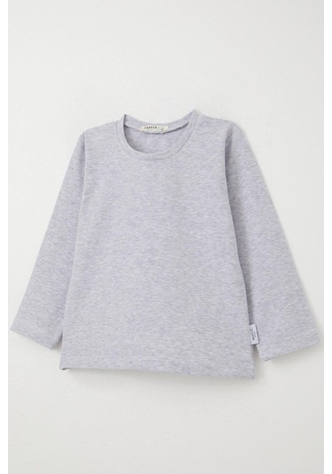 Breeze Erkek Bebek Uzun Kollu Tişört Basic 9 Ay-3 Yaş, Açık Gri Melanj Açık Gri Melanj
