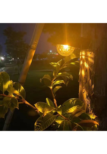 Güneş Enerjili Çim Lambası Gece Işıkları Su Geçirmez Altın Altın
