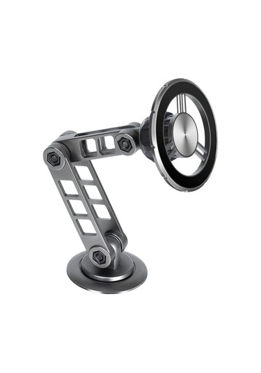 G198 Ayarlanabilir Robotik Kol Cep Telefonu Standı Araba Pano Ön Cam Manyetik Telefon Tutucu Gri