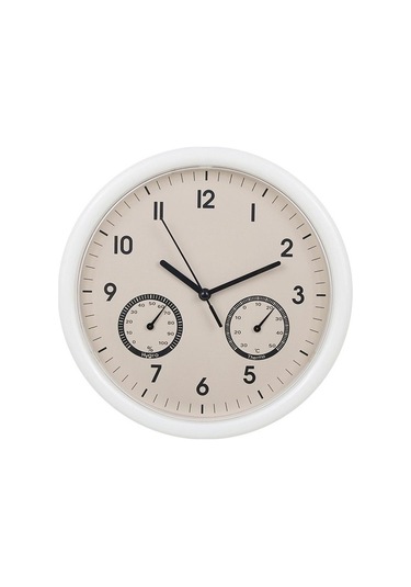 Goldenqian 10 Inç Duvar Saati Sıcaklık Ve Nem Asılı Saatler Ofis Ev Dekor Donanma 82eauu Bej