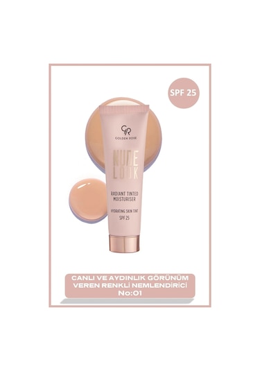 Golden Rose Nude Look Radiant Tinted Moisturiser SPF25 01 32 ML