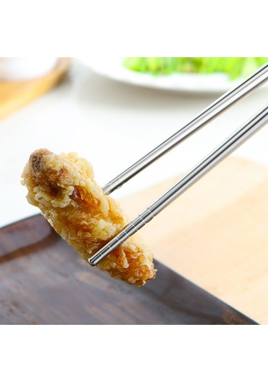 Dianziye 304 Paslanmaz Çelik Isıya Dayanıklı Kaymaz Çubuk Çatal, Gümüş Renk, 5 Çift Basit Paket Diğer