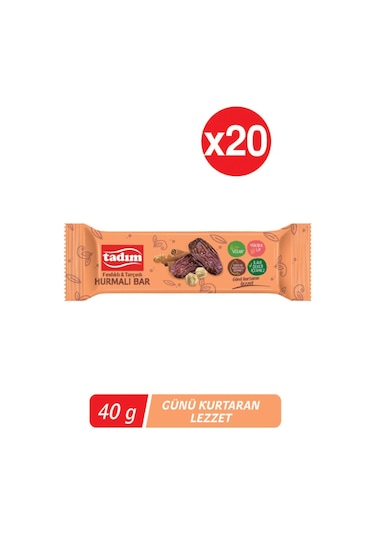 Tadım Fındıklı Tarçınlı Hurmalı Bar 20 x 40 G
