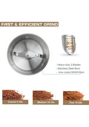 B0cs Elektrikli Tahıl Öğütücü, Paslanmaz Çelik Bıçaklı Baharat