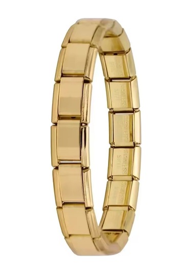 İtalyan 18-21cm Beden Seçenekli Charm Çelik Bileklik Scb38 Sarı