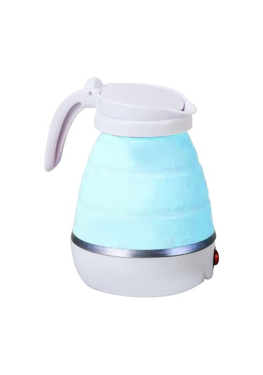 Geeksen Seyahat İçin Katlanabilir Silikon Elektrikli Su Kaynatıcı - 600w Hızlı Isıtma, Ev Ve Dışarı Kullanım, Mavi, Avrupa Standartı 220v Mavi