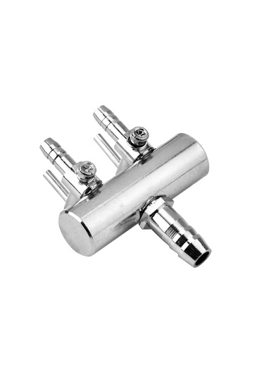 Qingmipy Akvaryum Ve Su Ürünleri İçin Paslanmaz Çelik Hava Akışı Ayarlayıcı - 8mm Giriş 4mm Çıkışlı 2 Lü Parçalı Hava Dağıtıcı Valfi