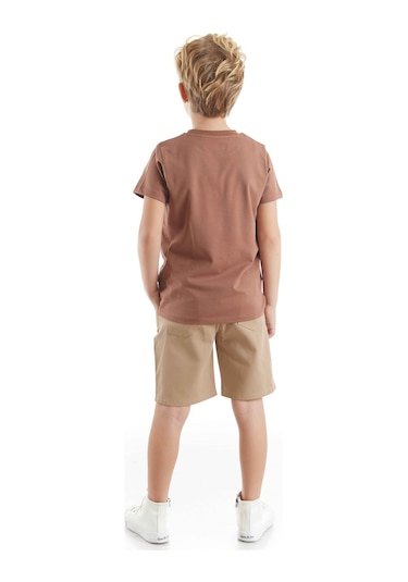 Denokids Mshb&g Jeep Mood Erkek Çocuk T-shirt Gabardin Şort Takım Çok Renkli