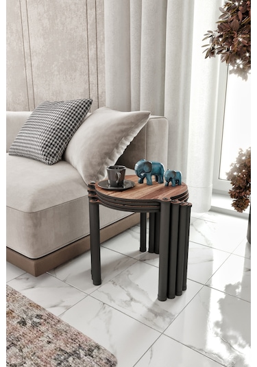 La Via Madran Ceviz Yuvarlak Zigon 4 Lü Ceviz