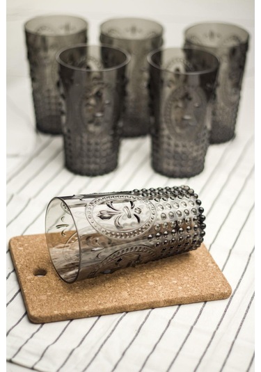 Akrilik Füme Tekli Uzun Bardak & Su Meşrubat Bardağı 750 Ml Büyük Boy & Cam Değildir