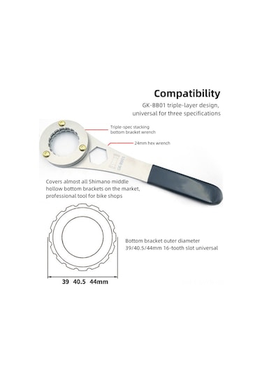 Neevoyu Shimano Uygun Çelik Orta Braket Tamiri Aleti - Montaj Ve Çıkarma İçin Profesyonel 3'ü 1 Araç