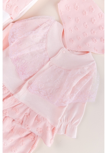 Güpürlü 8'li Kız Bebek Hastane Çıkışı Bebek Takımı