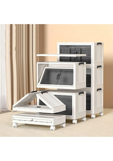 Emayhome Fold & Go 4 Kat Katlanır Dolap - Antrasit Mavi