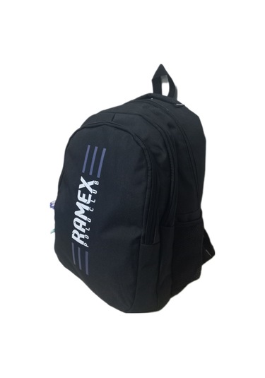 Unisex Siyah Ramex Sırt Çantası Büyük Boy Seyahat Okul Çantası Su Itici Siyah