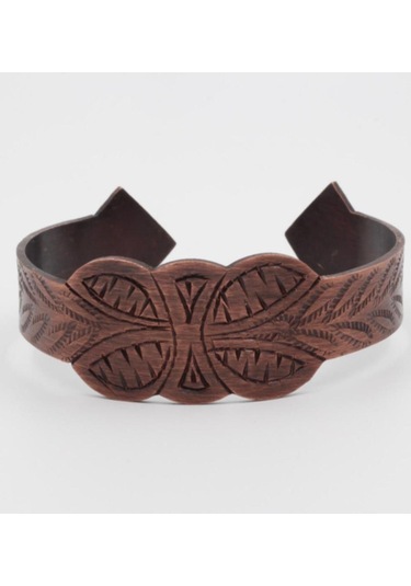 Bakır Kelebek Motifli Bileklik Kahverengi