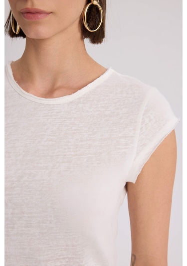 Bohemai Kensal Dar Kesim Ekru T-shirt Ekru