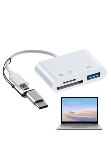 Type C Micro Usb Otg Kart Okuyucu Usb 3.0 Çevirici Adaptör 3 İn 1
