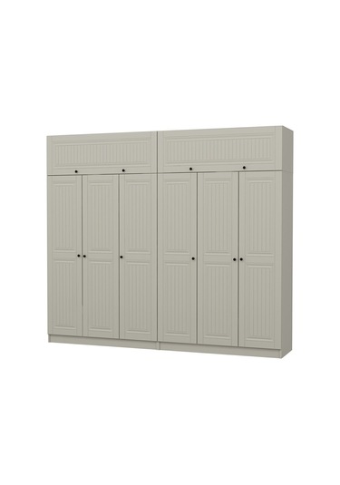 Kale 6 Kapaklı 4 İç Çekmeceli Dolap Ve Yüklük Kumtaşı Mebran İlkbahar 255cm Bej