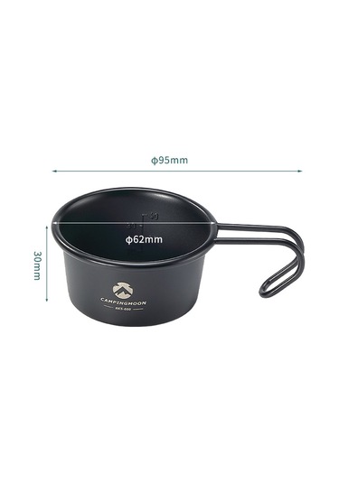 Neevoyu 304 Paslanmaz Çelik Isıtılabilir Ölçü Kabı - Mini Kamp Malzemesi, Kahve/bardak, Yığılabilir, Ergonomik Saplı Siyah, 60ml Siyah