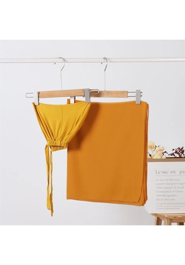 Noenname Null Kadın Şifon Başörtüsü & Jersey Undercap Seti - 2 Parçalı Gınger