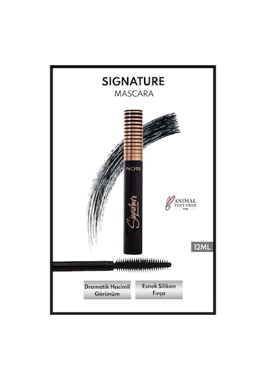 NoteCosmetics Signature Hacim ve Takma Kirpik Etkili Maskara - Ultra Siyah