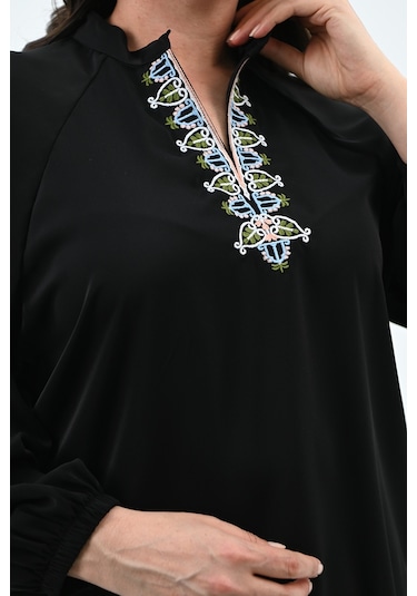 Kadın Nakış Detaylı Uzun Kollu Bluz 1715-24 001