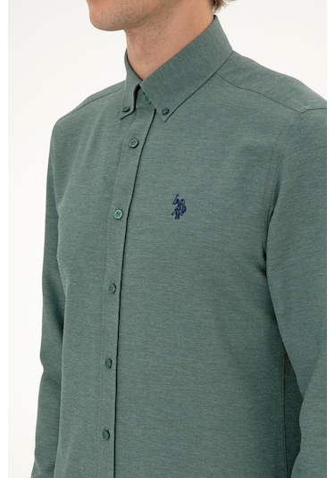U.s. Polo Assn. Erkek Koyu Yeşil Gömlek Basic 50316723-vr079 Koyu Yesıl