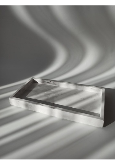 Mermer Görünümlü Dikdörtgen Tepsi & Düzenleyici 15x30cm