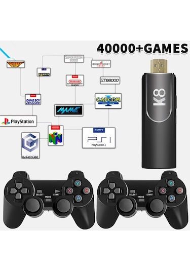 K8 4k Hdmi 10000+ Oyunlu Çift Kol 3d Retro Arcade Oyun Konsolu