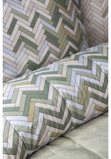 Wellsoft Kapitone Yatak Örtüsü Seti Çift Kişilik Hardy Yeşil Yeşil