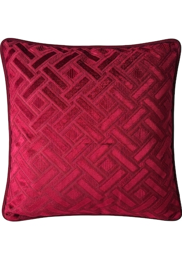 "chester" Kadife Dokulu Kırlent Kılıfları - 45x45 Bordo